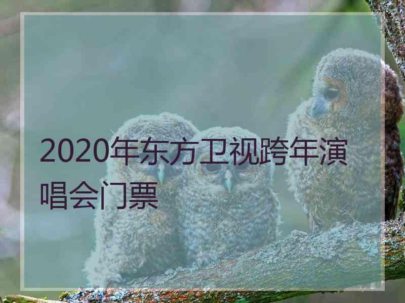 2020年东方卫视跨年演唱会门票