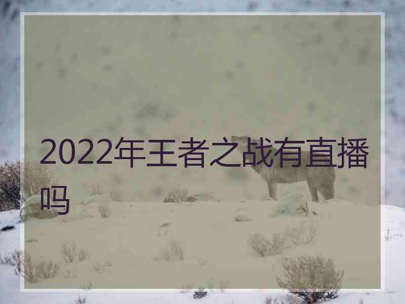 2022年王者之战有直播吗