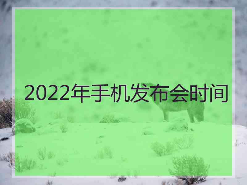 2022年手机发布会时间