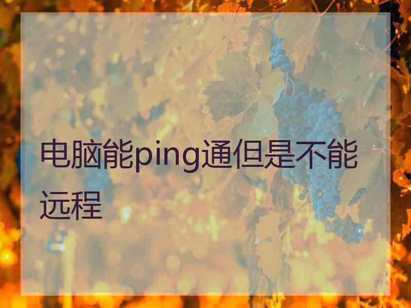 电脑能ping通但是不能远程