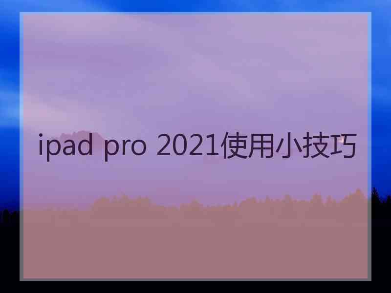 ipad pro 2021使用小技巧