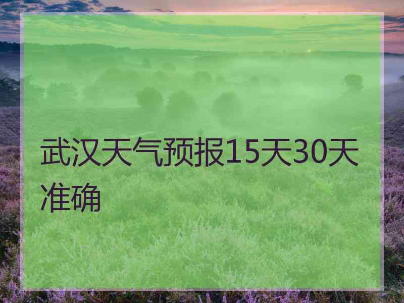 武汉天气预报15天30天准确