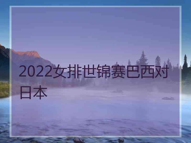 2022女排世锦赛巴西对日本