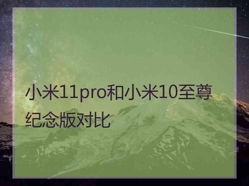 小米11pro和小米10至尊纪念版对比