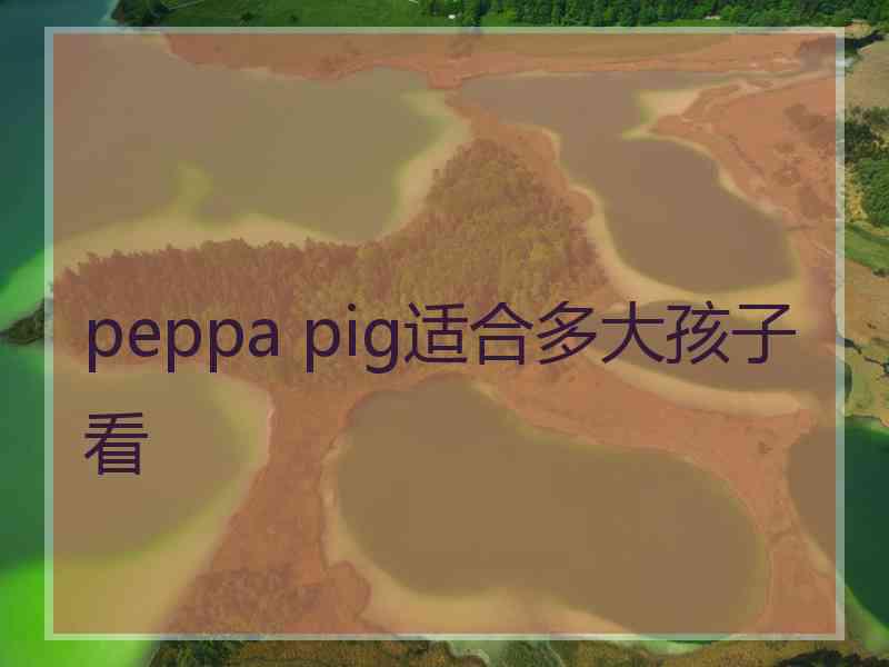 peppa pig适合多大孩子看