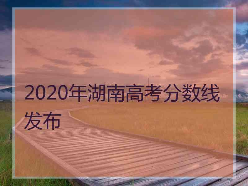 2020年湖南高考分数线发布