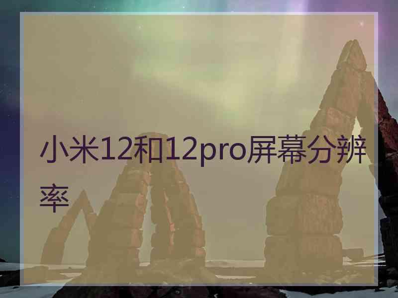 小米12和12pro屏幕分辨率