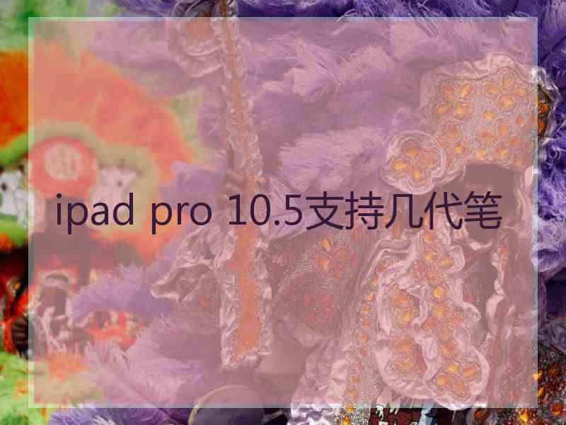 ipad pro 10.5支持几代笔