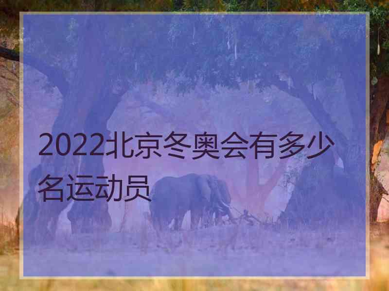 2022北京冬奥会有多少名运动员