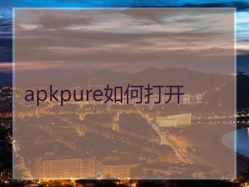 apkpure如何打开