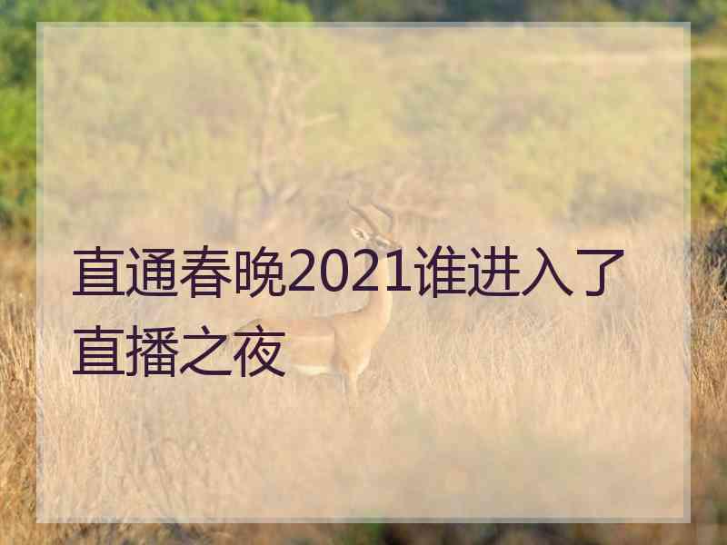 直通春晚2021谁进入了直播之夜