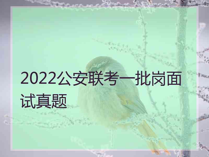 2022公安联考一批岗面试真题