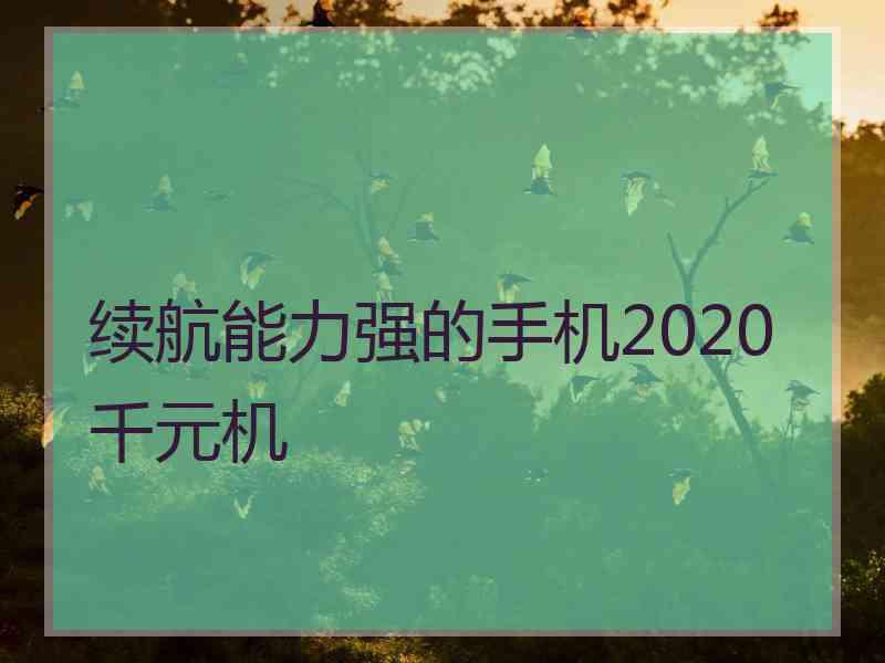 续航能力强的手机2020千元机