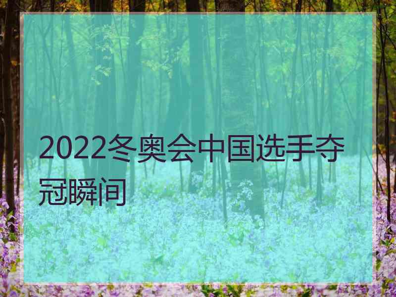 2022冬奥会中国选手夺冠瞬间