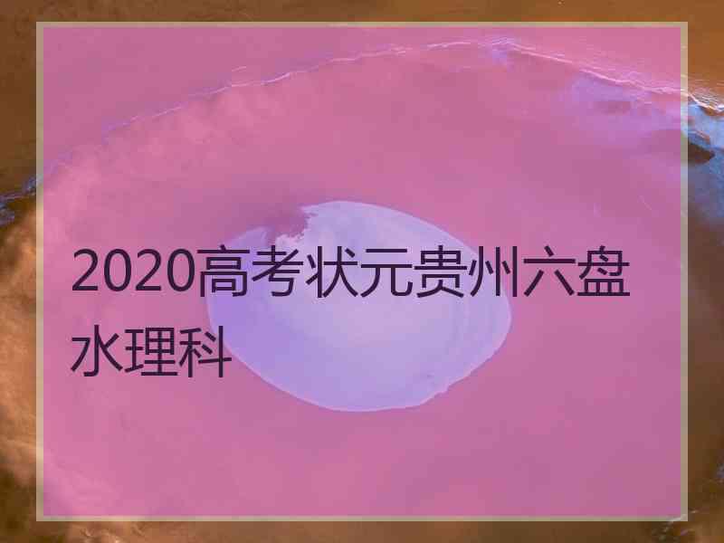 2020高考状元贵州六盘水理科