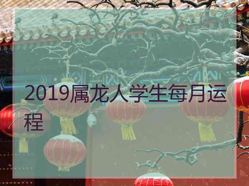 2019属龙人学生每月运程