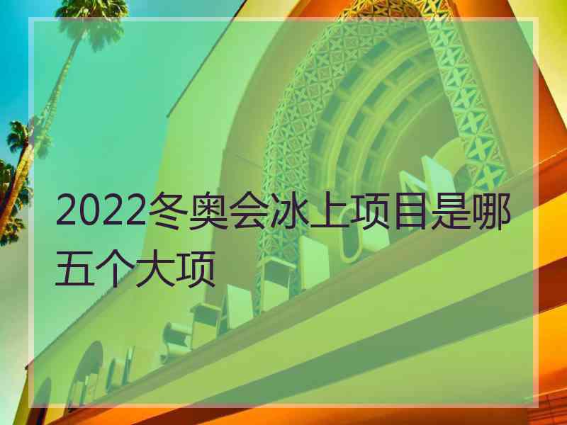 2022冬奥会冰上项目是哪五个大项