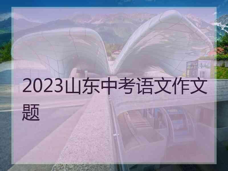 2023山东中考语文作文题