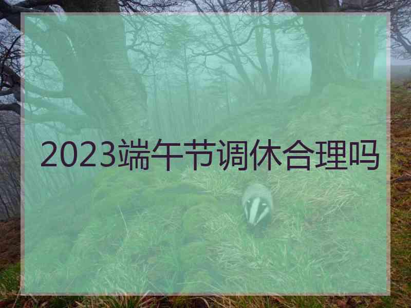 2023端午节调休合理吗