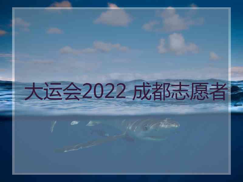 大运会2022 成都志愿者