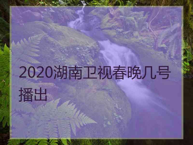 2020湖南卫视春晚几号播出