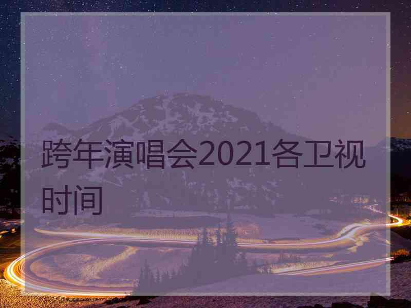 跨年演唱会2021各卫视时间