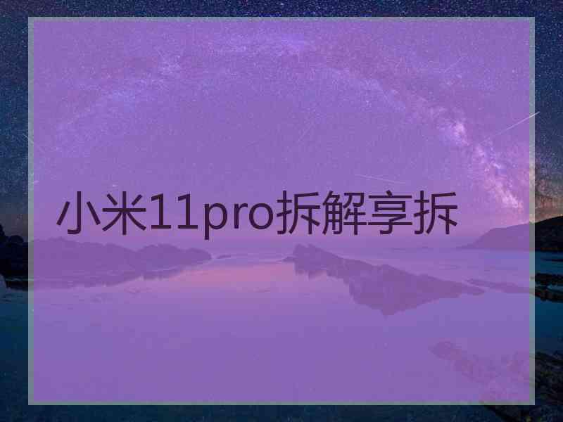 小米11pro拆解享拆