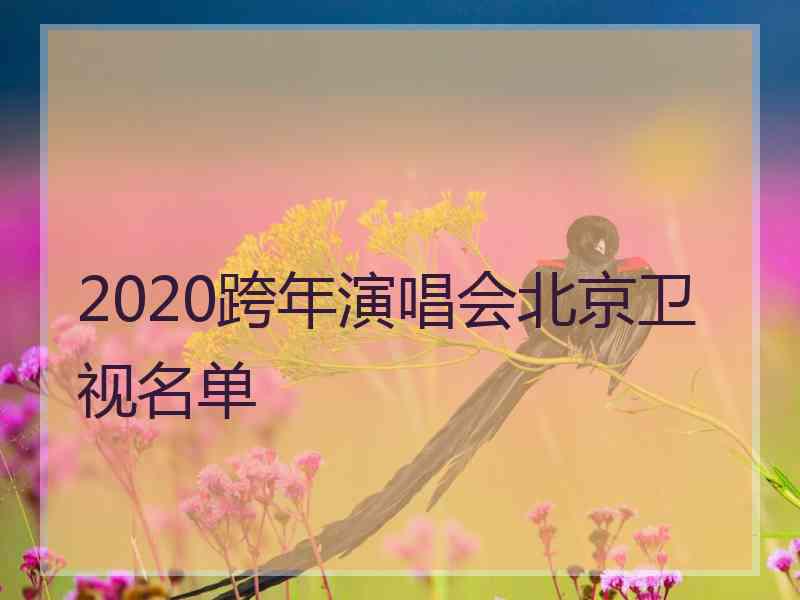 2020跨年演唱会北京卫视名单