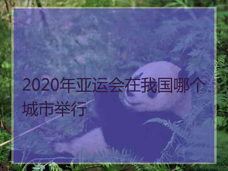 2020年亚运会在我国哪个城市举行