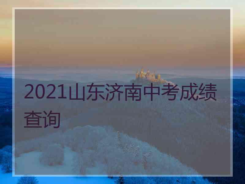 2021山东济南中考成绩查询