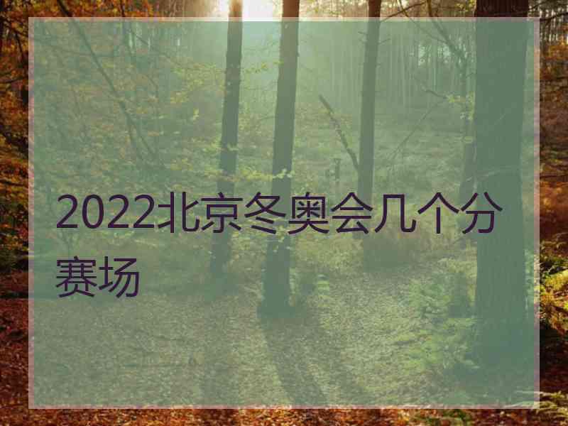 2022北京冬奥会几个分赛场