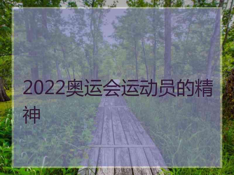 2022奥运会运动员的精神