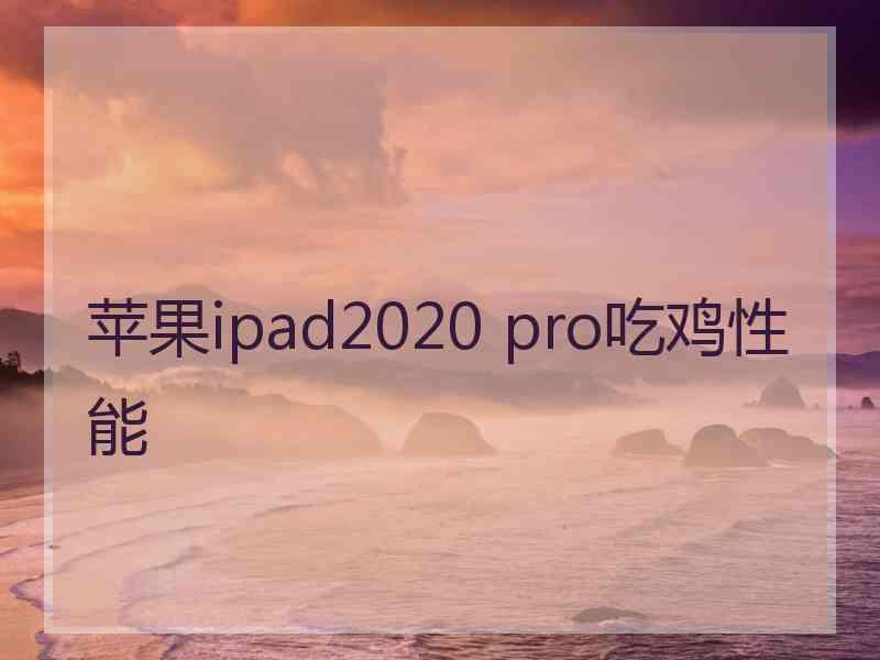 苹果ipad2020 pro吃鸡性能