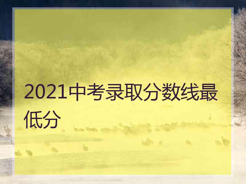 2021中考录取分数线最低分