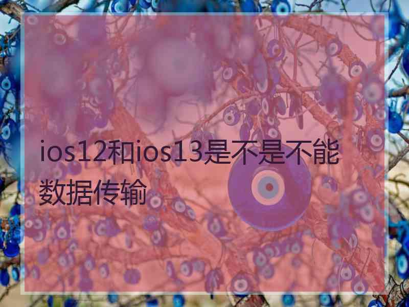 ios12和ios13是不是不能数据传输