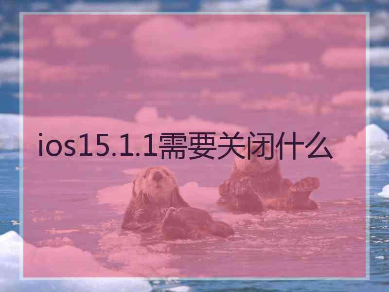 ios15.1.1需要关闭什么