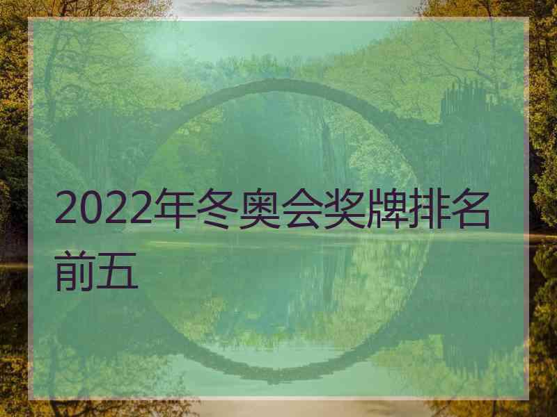 2022年冬奥会奖牌排名前五