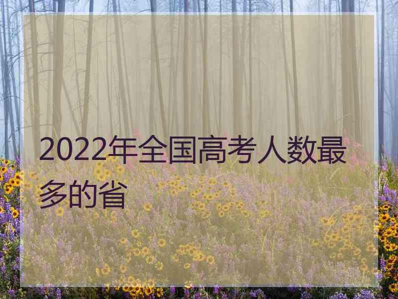 2022年全国高考人数最多的省