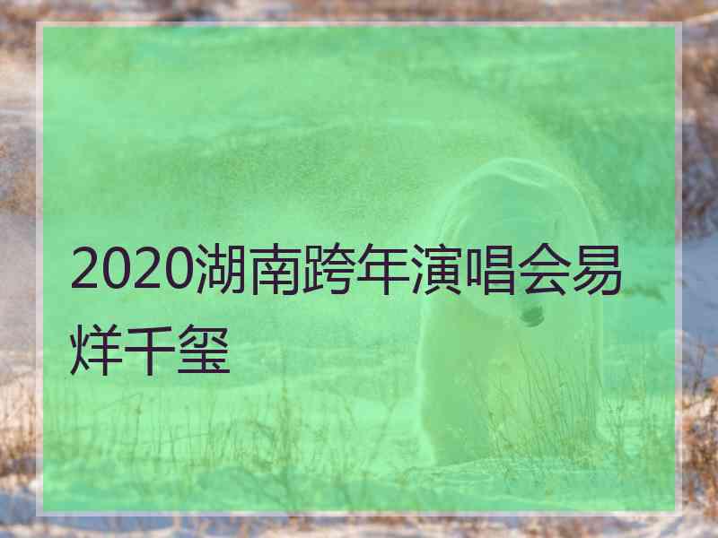 2020湖南跨年演唱会易烊千玺