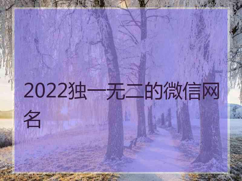 2022独一无二的微信网名