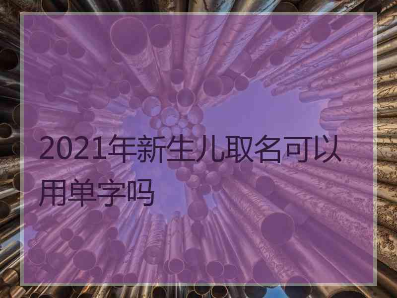 2021年新生儿取名可以用单字吗