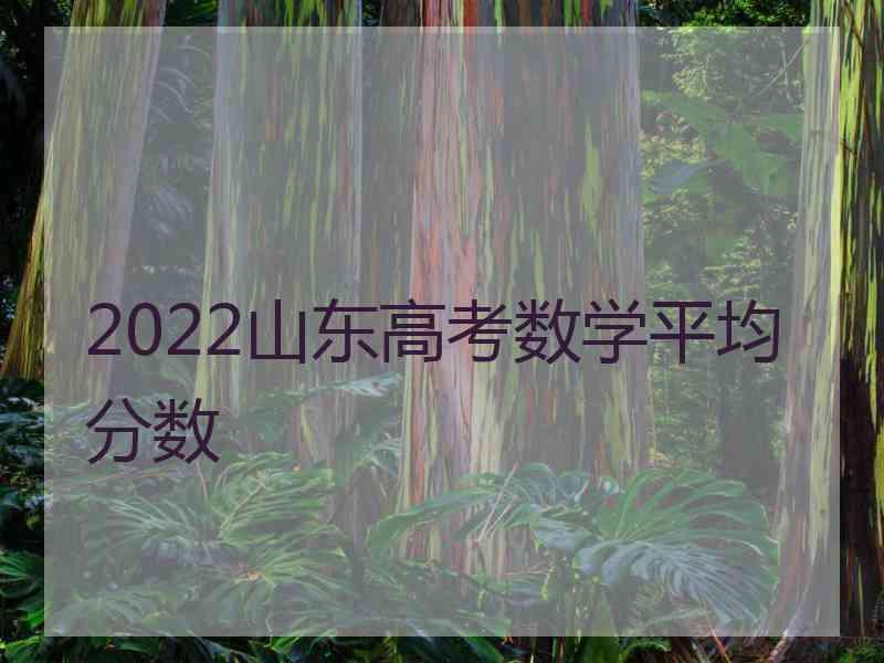 2022山东高考数学平均分数