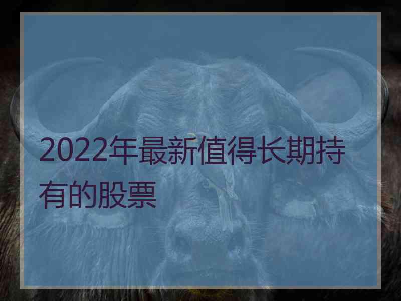 2022年最新值得长期持有的股票