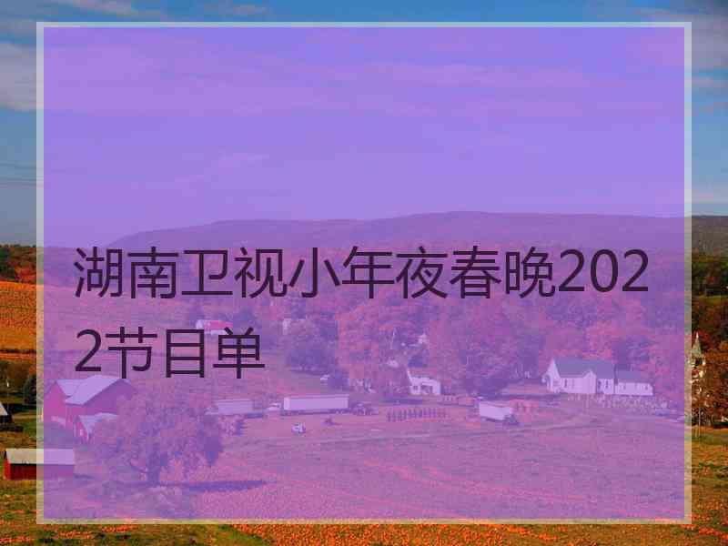 湖南卫视小年夜春晚2022节目单