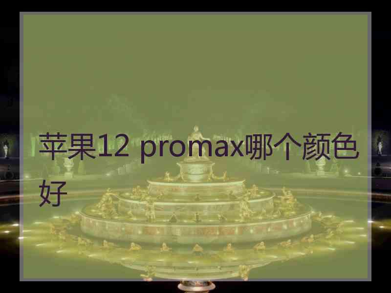 苹果12 promax哪个颜色好