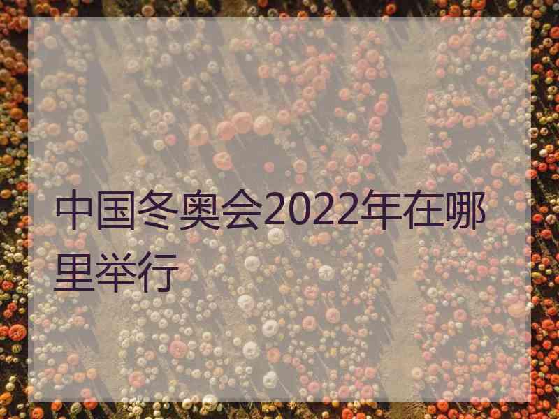 中国冬奥会2022年在哪里举行