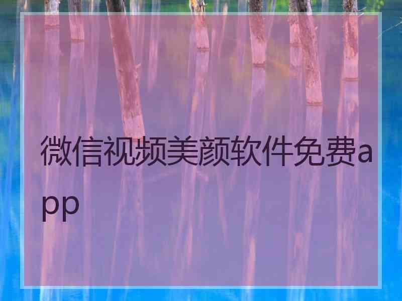 微信视频美颜软件免费app