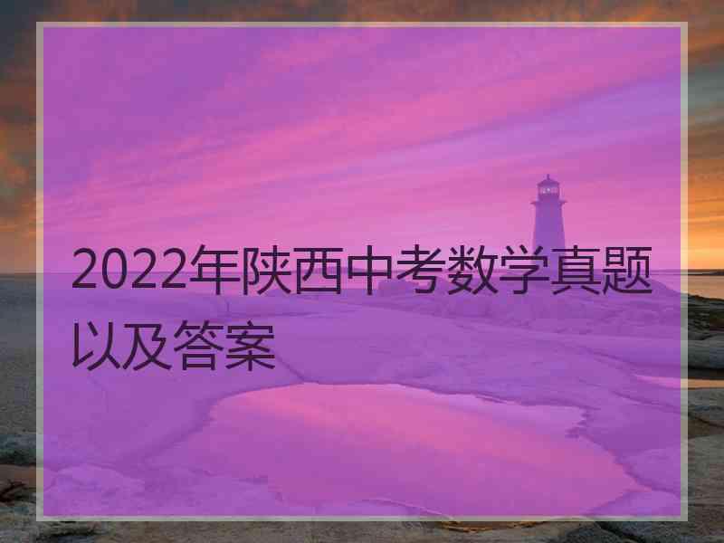 2022年陕西中考数学真题以及答案