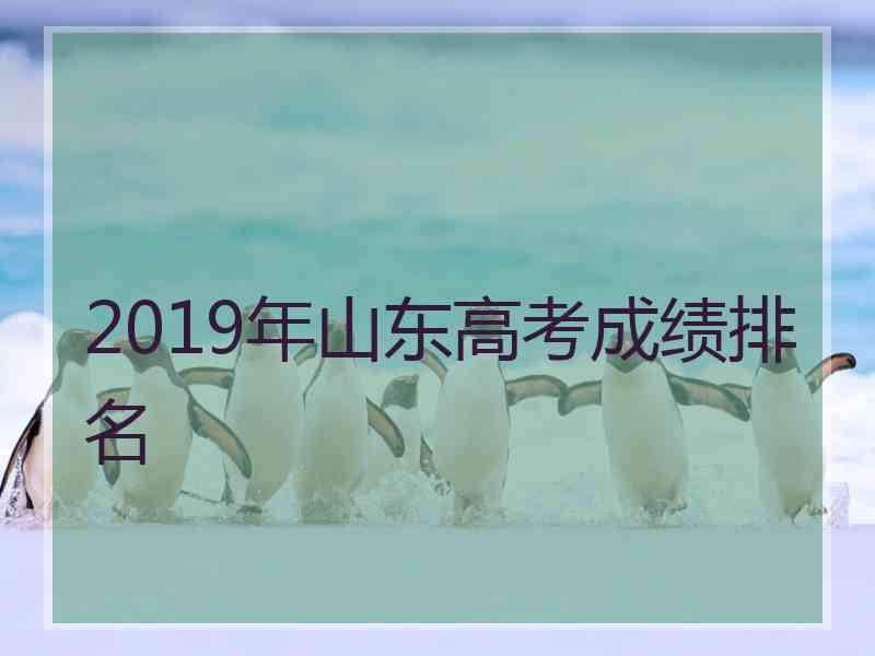 2019年山东高考成绩排名