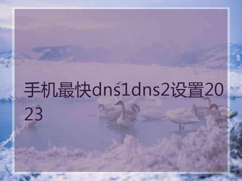 手机最快dns1dns2设置2023